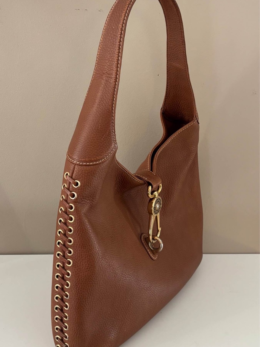 ISO - Leather D&B Laced Hobo bag